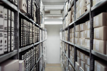 Room filled with stored documents - Area 9 Archives Webpage