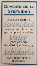 Spanish serenity prayer wallet card